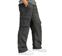 Plus Size Casual Cargo Pants for Men with Multiple Pockets and Elastic Waist Hiking Trousers Loose Fit Slim Fit for Construction Work (AG, XXXXXXL)