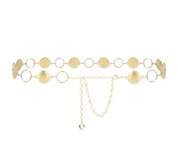 Plus Size Chain Belt for Women, Round Pieces Metal Chain Belt Women Belly Waist Chains, Extra Long Body Chain, 31.5-51.2 Inch Adjustable Chunky Belt Chain (XL, Gold)