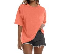 Plus Size Clothing for Women 100 Cotton T Shirts Oversize Washed Tshirt Drop Shoulder Womens Casual T Shirts Sport Activewear Going Out Top Plus Size