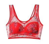 Plus Size Comfortable Bra for Women - Non Wired, V - Neck Style with Attractive Floral Print Seniors Bra, Multiple Sizes for a