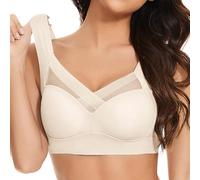 Plus Size Comfortable Seamless Bra for Women Non Wired Design, Mesh Panel for Added Ventilation, Suitable for Various Body Shapes White