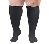 Plus Size Compression Sock for Men and Women Wide Calf, Graduated Compression Stockings for Flight Travel Running Pregnancy Sports Edema Nurse Seniors Fitness Athletic 20-30 mmHg 1 Pair