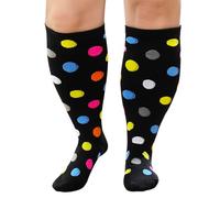 Plus Size Compression Sock For Men: Women Graduated Compression Stockings for Support Flight Travel Running Pregnancy Sports Edema Nurses Seniors Athletic Socks 20-30 mmHg Black 6XL 1Pairs