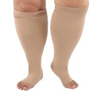 Plus Size Compression Sock for Women Men,Flight Socks for Women Men,Wide Calf Medical Compression Stockings for Support Travel Pregnancy Edema Nurses Seniors (White, 7XL)