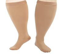 Plus Size Compression Socks for Men Women,Medical Compression Stocking for Varicose Veins,Running Compression Socks High Knee Support Socks,Flight Socks Women Men for Nurses Sports Fitness Cycling