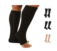 Plus Size Compression Socks for Women and Men, Flight Socks, Varicose Veins Socks, Neuropathy Socks, Diabetic Socks, Nurse Compression Socks, Wide Calves, Black, 5XL
