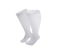 Plus Size Compression Socks for Women and Men Wide Calf Extra Large Knee High Support for Circulation, Knee High Compression Stockings for Circulation Swelling Support White