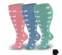 Plus Size Compression Socks for Women & Men, Compression Socks for Women Wide Calf, Plus Size Compression Socks Wide Calf, Compression Socks Wide Calf (3Pcs-j,4x_l)