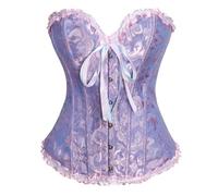 Plus Size Corset Gothic Blue Corset Bodysuit Lace Up Boned Overbust Shapewear Lingerie Blue Bustier Bustier Vitage Halloween Costume