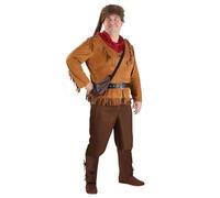 Plus Size Davy Crockett Costume for Men with Accessories | Historical Figure Outfit | Reenactment, Parties, Halloween, Brown, 4X