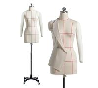 Plus Size Dress Form for Sewing, Adjustable Female Mannequin Torso with Soft Arms on Wheels, Tailor Dummy with Stand for Crafting and Alterations