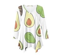 Plus Size Dress Shirts for Women Irregular Hem Flowy Long Blouses Cute Avocado Tops for Ladies Fall Spring Long Sleeve Swing Loose Fit Tunic Shirts White