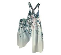 Plus Size Dungarees for Women Womens Floral Vintage Printed Jumpsuit UK Sleeveless Ethnic Style Dungarees Casual Baggy Wide Leg Overalls Rompers Ladies Patchwork Summer Playsuit with Pockets