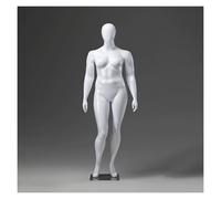 Plus Size Female Full Body Mannequin, Strong Dress Form with Stable Rectangular Base, for Tiered Display Shelf Windowshop Displays(White2)