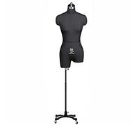 Plus Size Female Mannequin Body, 80-132 cm Height Adjustable Dress Form, Sewing Mannequin Torso, for Clothing Display/Photography Model, Black White