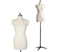 Plus Size Female Mannequin Torso Dress Form - Adjustable White Sewing Body for Tailoring and Display(No Arms,Model 86)
