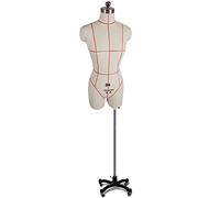 Plus Size Female Sewing Mannequin, Styrofoam Standing Clothing Mannequin Torso with Rolling Base, Manikin Dress Form Height Adjustable, White-S-Model 80