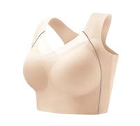 Plus Size Front Hook Bra Wireless Thin Cup Minimizer Seamless Comfort Full Coverage No Underwire Bra for Women with Side Support and Wide Band