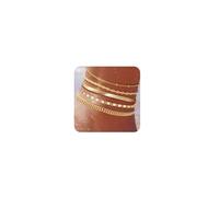 Plus Size Gold Ankle Bracelets for Women Big Ankles, 10"+2" Adjustable Ankle 14K Real Gold Plated Cuban Link Chain Figaro Snake Herringbone Extra Large Anklet Bracelets,Summer Beach Foot Jewelry