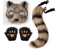 Plus Size Halloween Costume,The Halloween Costume Set Includes Gloves Face Accessories And A Tail For The Cosplay Party 3Pc