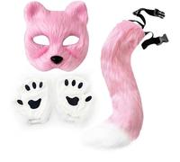 Plus Size Halloween Costume,The Halloween Costume Set Includes Gloves Face Accessories And A Tail For The Cosplay Party 3Pc