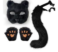 Plus Size Halloween Costume,The Halloween Costume Set Includes Gloves Face Accessories And A Tail For The Cosplay Party 3Pc