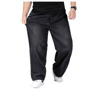 Plus Size Jeans - Men's Baggy Jeans Stretchy Loose Fit Jeans Trousers Men High Waist Stretch Straight Jeans Trousers Stonewashed Denim Long Jeans Casual Trousers Jogging Bottoms Cargo Trousers, c, XL