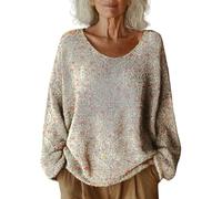 Plus Size Jumpers for Women UK Women's Pattern Printed Casual Pullover Knitted Sweaters Ladies Jumpers Fashion Long Sleeve Tops Crewneck Lightweight Warm Soft Sweater Winter Travel Essentials for Mom