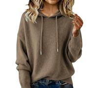 Plus Size Jumpers Hoodie Jumpers for Women UK Long Sleeve Drawstring Hooded Wool Knitted Cashmere Pullover Sweaters Casual Lightweight Oversized Fleece Sweatshirts Autumn Winter Thermal Tops