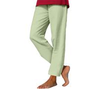Plus Size Ladies White Linen Trousers Womens with Pockets Drawstring Cotton Linen Straight Wide Leg Pants Boho Summer Casual Loose High Waist Trousers Beach Outfits Daily Essentials Soft Smocked Pants