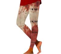 Plus Size Leggings Halloween Tights for Women UK Lightweight Fall Pants Trousers Leopard Print Orange Skull Black Cavewoman Fancy Dress Ladies Adult Cargo Running Pull on Capris Stretch