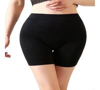 Plus Size Long Leg Anti Chafing Thin Shorts for Women Thigh Rub Protection Seamless Underwear Lightweight Breathable Nylon Panties Stretchy Fit (XL Black)