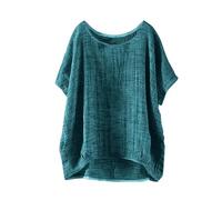 Plus Size Long T Shirts for Womens Loose Fit Short Sleeve Crew Neck Dressy Blouses Summer Y2K Streetwear Tops for Vacation Going Out Oversize Blue