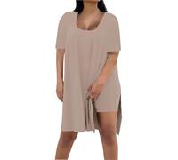 Plus Size Lounge Short Sets for Women 3X Ladies Tracksuit Sets Clothes for Women Pyjamas Gym Women's Suits Stylish Two-Piece Set Trouses Pullover Tops and Pants Next Clothing Leisure UK Crochet Khaki