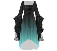 Plus Size Maid Costumes Woman Gothic Dress 18th Century Punk Medieval Victorian Blue Costume Women Sexy Adult Dresses for Halloween Evening UK Black Womens Witch