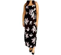 Plus Size Maxi Dress Ladies Summer Dresses Women Uk Frill Neck Casual Long Dress Lilac Floral 24-26
