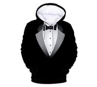 Plus Size Men's Pullover Men's 3D Hoodie Funny Hoodie Funny Birthday Party Classic Humour Tux Hoodie Pullover Men's Thin Fabric, navy, L