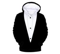 Plus Size Men's Pullover Men's 3D Hoodie Funny Hoodie Funny Birthday Party Classic Humour Tux Hoodie Pullover Men's Thin Fabric, Red (watermelon red), L
