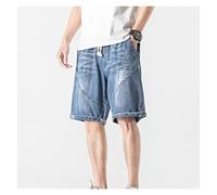 Plus Size Men's Summer Stitching Denim Shorts Men's Loose Plus Size Five-point Pants Shorts