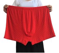 Plus Size Men's Underwear Big and Tall Men's Briefs Large Size 9XL Men's Boxer Shorts Boxing Shorts 11XL Men's Bamboo Fibre Loose Soft Modal Pants-No.3 Red-9XL-1pc