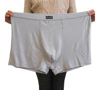 Plus Size Men's Underwear Big and Tall Men's Briefs Soft Boxer Shorts Men's 140KG Plus Size 8XL 7XL 6XL Oversized Underwear Breathable Solid Colour-Light Gray color-8XL-1pc