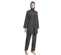 Plus Size Modest Swimwear for Women Girls - 3 Pieces Muslim Modest Swimming Costume Full Covered Burkini Islamic Swimsuits Long Sleeve Swimming Top+Pants+Hijab Full Body Swimsuit Bathing Suit