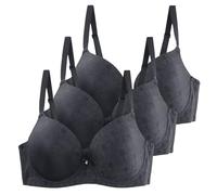 Plus Size Nursing Bra Underwired Padded Bras for Women Jacquard Super Push Up Bra Balconette Wide Back T Shirt Bralettes Support Gathered Brassiere Lifting Anti-Sagging Everyday Minimiser Bra