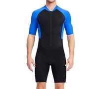 Plus Size One-Piece Swimsuits Womens Swimsuit Men's Wetsuits 1-5mm Back Zip Shorty Suits Adults Surfing Canoeing Snorkeling Diving Suits Plus Size Beach Wear Tan Through Swimwear Women (Blue, XL)