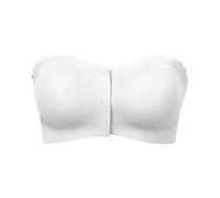 Plus Size Push up Strapless Bras for Women Large Breasts White Black Seamless Wireless Anti-Slip Bandeau Bras Invisible Convertible Bralette Ladies Front Closure Full Coverage Padded Everyday Bra UK