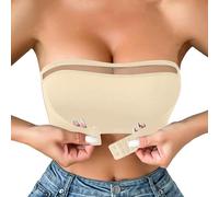 Plus Size Push up Strapless Bras for Women Large Breasts White Black Seamless Wireless Anti-Slip Bandeau Bras Invisible Convertible Bralette Ladies Front Closure Full Coverage Padded Everyday Bra UK