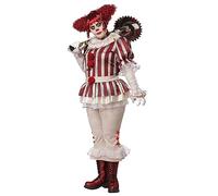 Plus Size Sadistic Clown Fancy Dress Costume for Women 4X Red, White