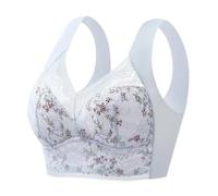 Plus Size Seamless Push Up Wireless Bra, Wireless Bras with Support and Lift, Support Bras (Blue,L)