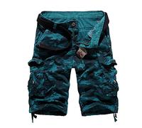 Plus Size Shorts for Mens UK Cargo Camo Combat Shorts with Multi Pockets Cotton Scruffs Work Utility & Safety Loose Fit Straight Leg Workwear Blue 4XL