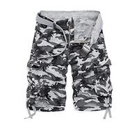 Plus Size Shorts for Mens UK Cargo Camo Combat Shorts with Multi Pockets Cotton Scruffs Work Utility & Safety Loose Fit Straight Leg Workwear White 6XL